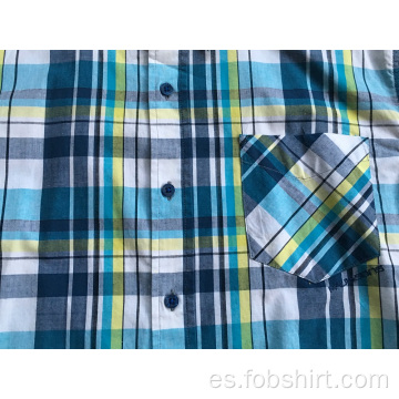 Camisa a cuadros manga corta hombre